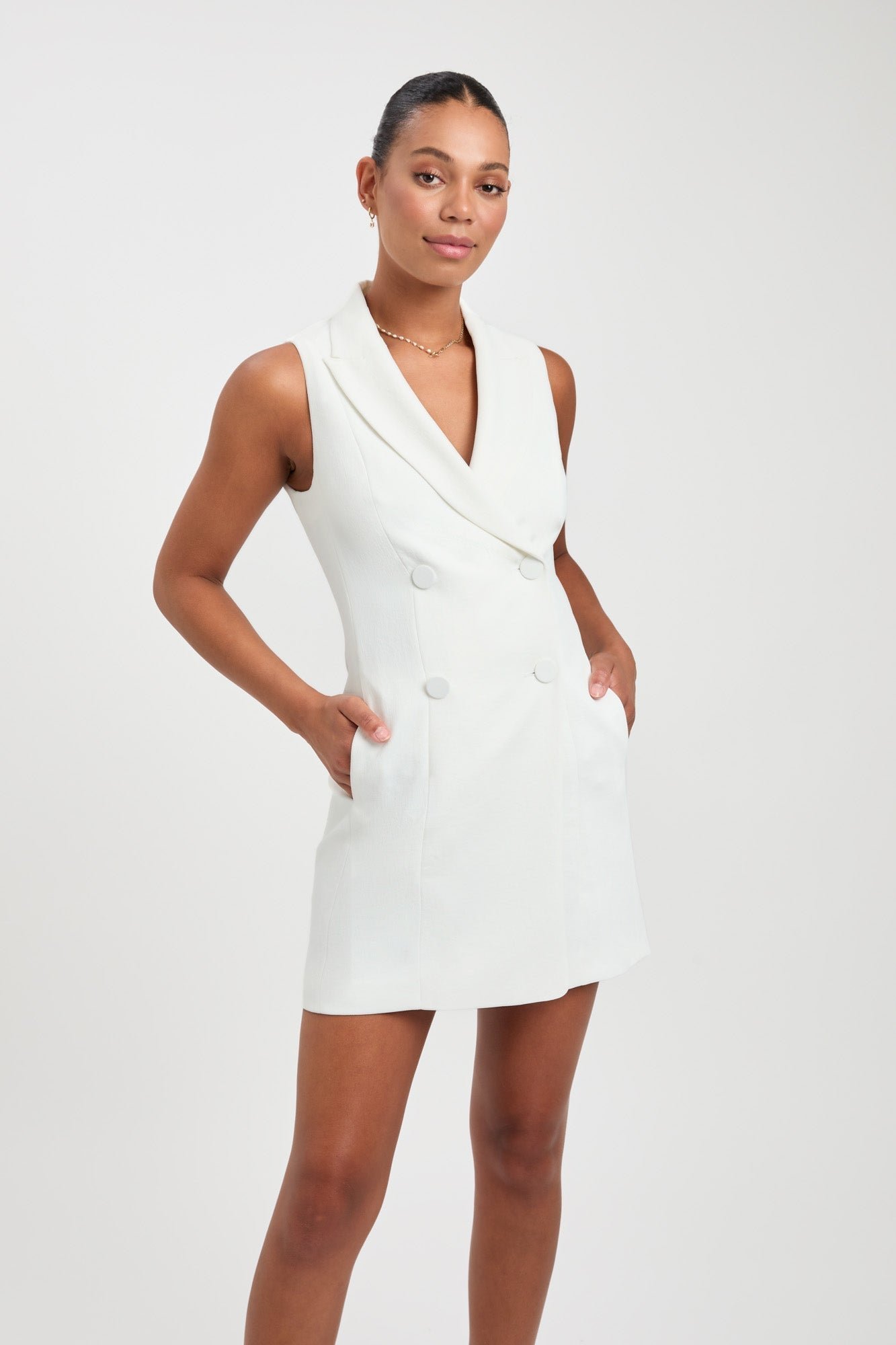Oyster Sleeveless Blazer Dress - Image 2